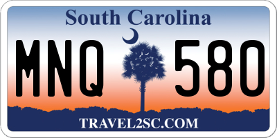 SC license plate MNQ580