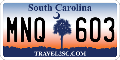 SC license plate MNQ603