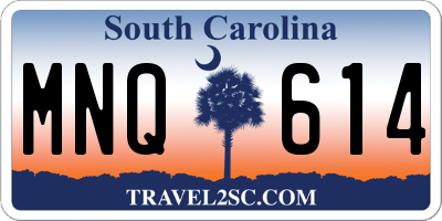 SC license plate MNQ614