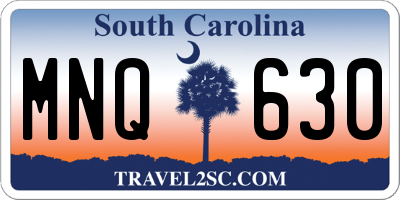 SC license plate MNQ630