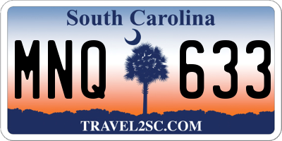 SC license plate MNQ633