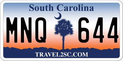 SC license plate MNQ644