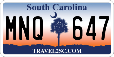 SC license plate MNQ647