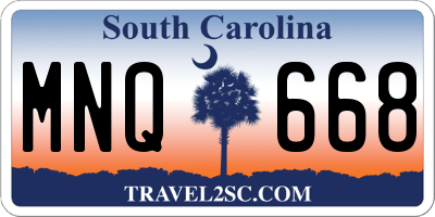 SC license plate MNQ668