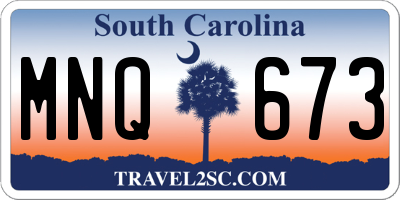 SC license plate MNQ673