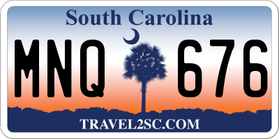 SC license plate MNQ676