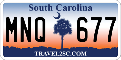 SC license plate MNQ677