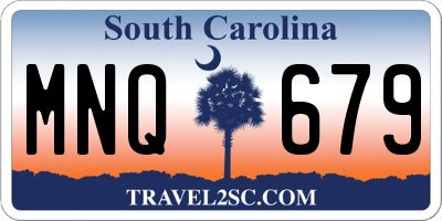SC license plate MNQ679