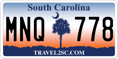 SC license plate MNQ778