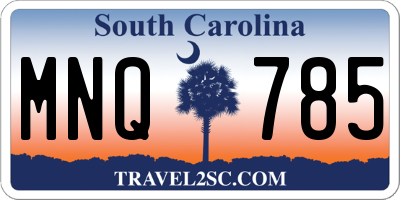 SC license plate MNQ785