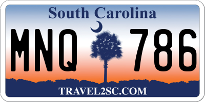 SC license plate MNQ786