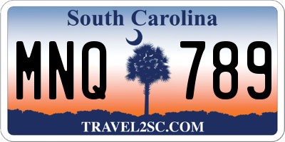 SC license plate MNQ789
