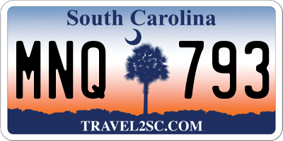 SC license plate MNQ793