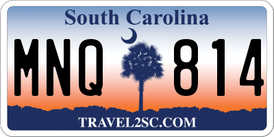 SC license plate MNQ814