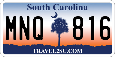 SC license plate MNQ816