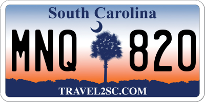 SC license plate MNQ820