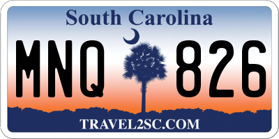 SC license plate MNQ826