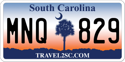 SC license plate MNQ829