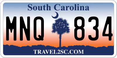 SC license plate MNQ834