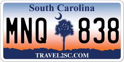 SC license plate MNQ838