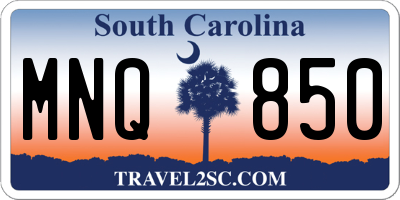 SC license plate MNQ850