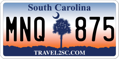 SC license plate MNQ875