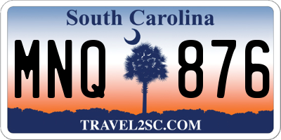 SC license plate MNQ876