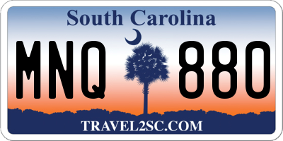SC license plate MNQ880