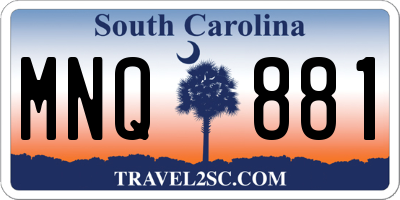 SC license plate MNQ881