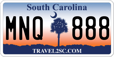 SC license plate MNQ888