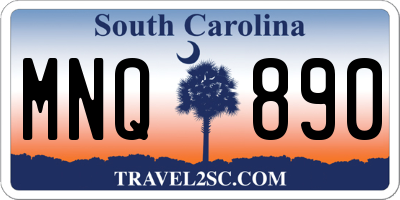 SC license plate MNQ890