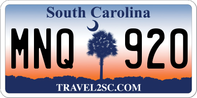 SC license plate MNQ920