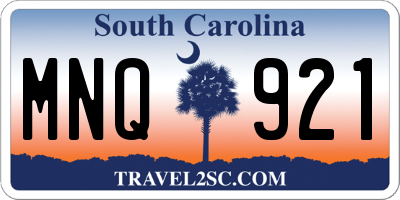 SC license plate MNQ921