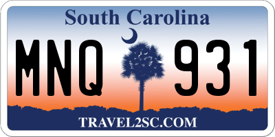 SC license plate MNQ931