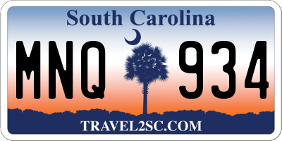 SC license plate MNQ934
