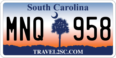 SC license plate MNQ958