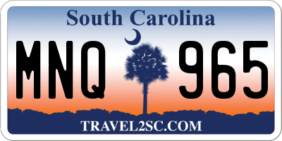 SC license plate MNQ965