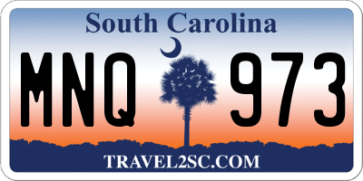 SC license plate MNQ973