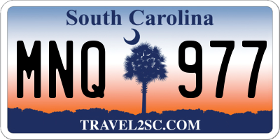 SC license plate MNQ977