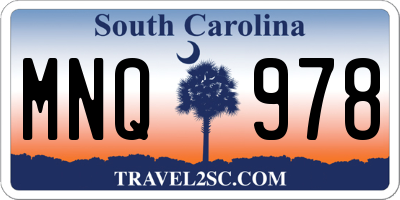 SC license plate MNQ978