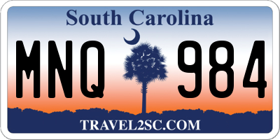 SC license plate MNQ984