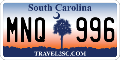 SC license plate MNQ996
