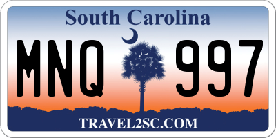 SC license plate MNQ997