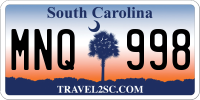 SC license plate MNQ998