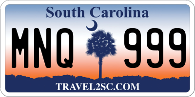 SC license plate MNQ999