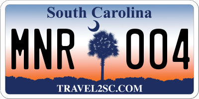 SC license plate MNR004