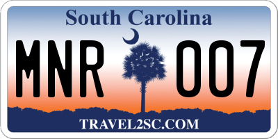 SC license plate MNR007