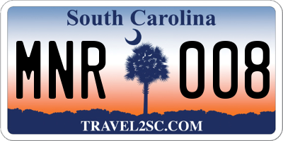 SC license plate MNR008