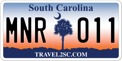 SC license plate MNR011