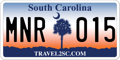 SC license plate MNR015